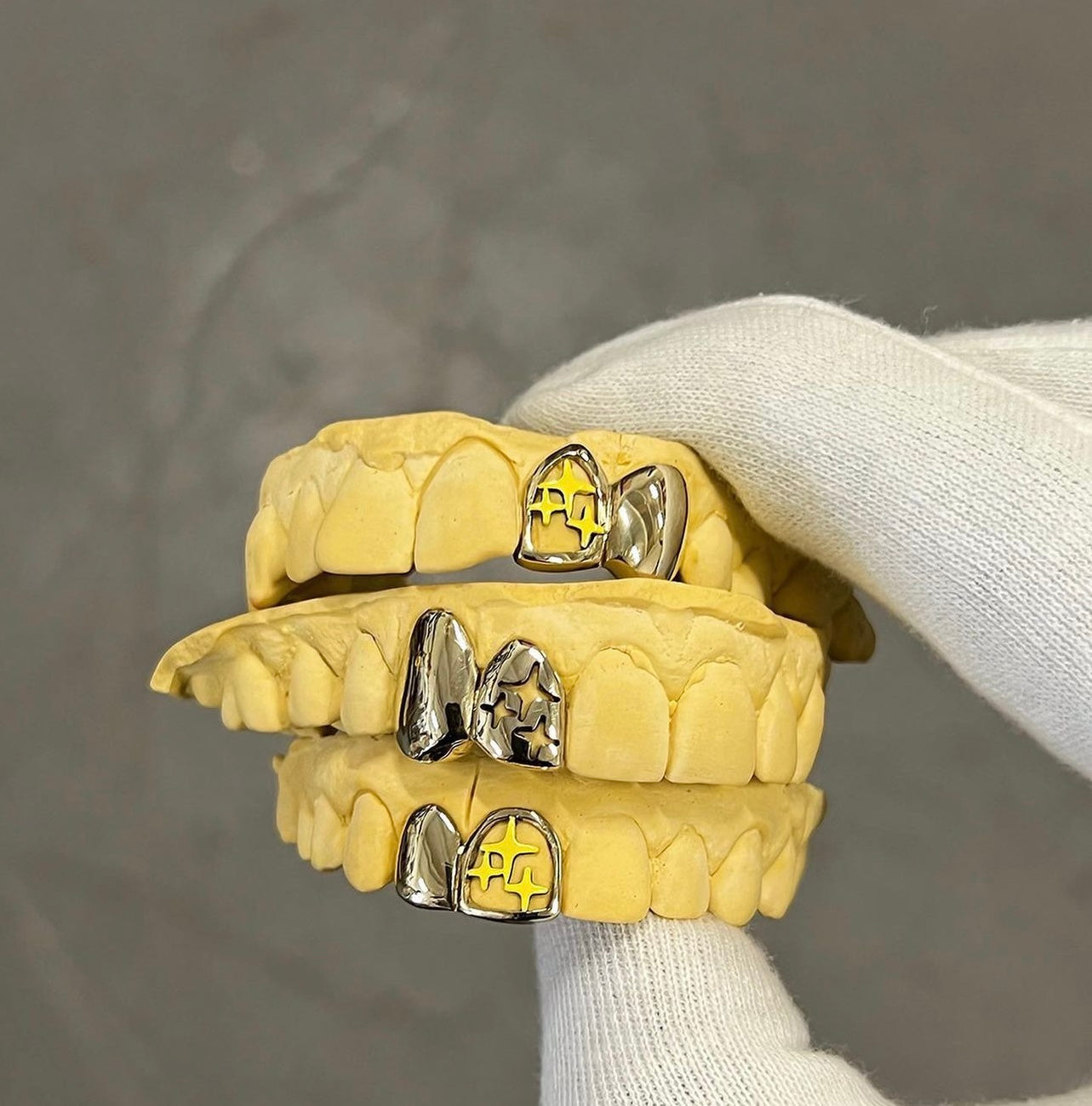 Zilver sterren grillz