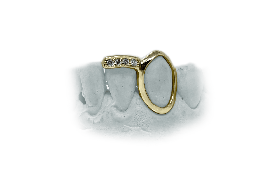 Raam & Strip Iced out goud